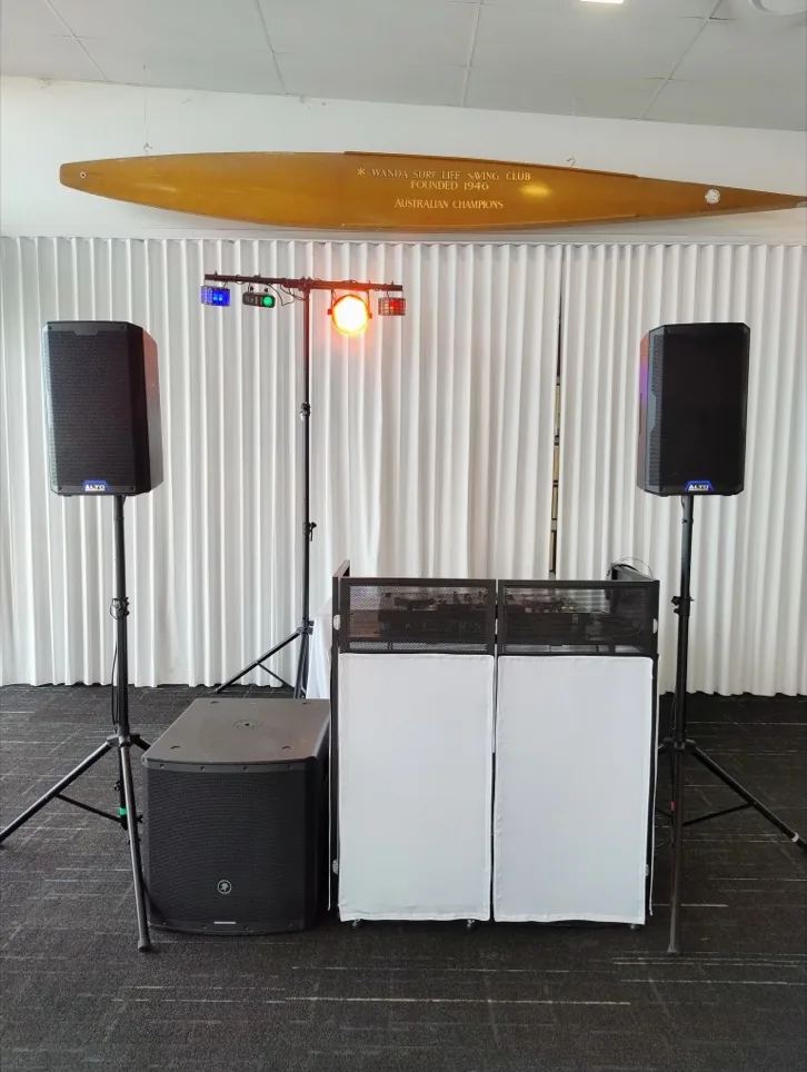 DJ Sound and Light system and speakers for hire in Sydney Northern Beaches 1